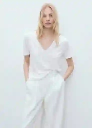 Camiseta Vispi Blanco Talla S Mujer Mango