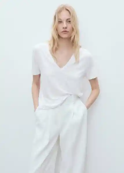 Camiseta Vispi Blanco Talla S Mujer Mango