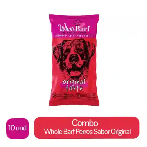 10 x Whole Barf Alimento Crudo Para Perros Sabor Original