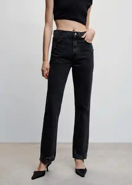 Pantalón Jean Brooks Tejano Negro Talla 42 Mujer Mango