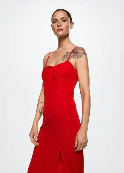 Vestido Suriname Rojo Talla M Mujer Mango