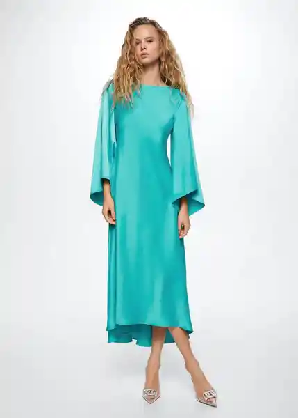 Vestido Rosa-A Turquesa Talla S Mujer Mango