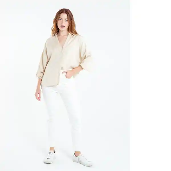  Camisa Faar Mujer Beige Polvo Claro Talla M Naf-Naf 