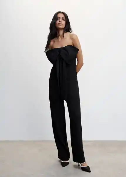 Enterizo Mono Leo-A Negro Talla L Mujer Mango