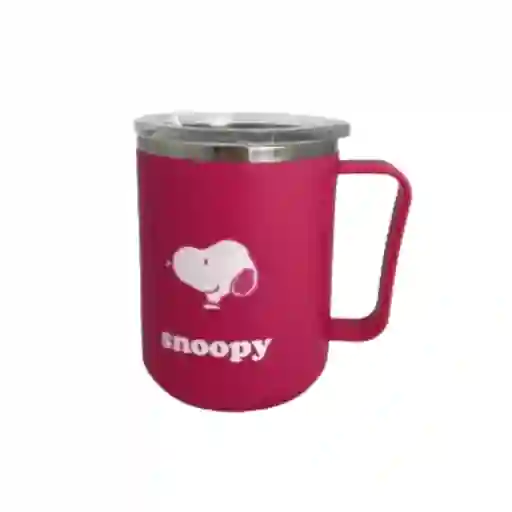 Vaso de Acero Con Asa Snoopy Serie Snoopy Rosa 400 mL Miniso