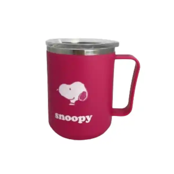Vaso de Acero Con Asa Snoopy Serie Snoopy Rosa 400 mL Miniso