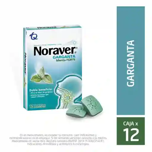 Noraver Garganta Menta Forte (10 mg/1.4 mg)
