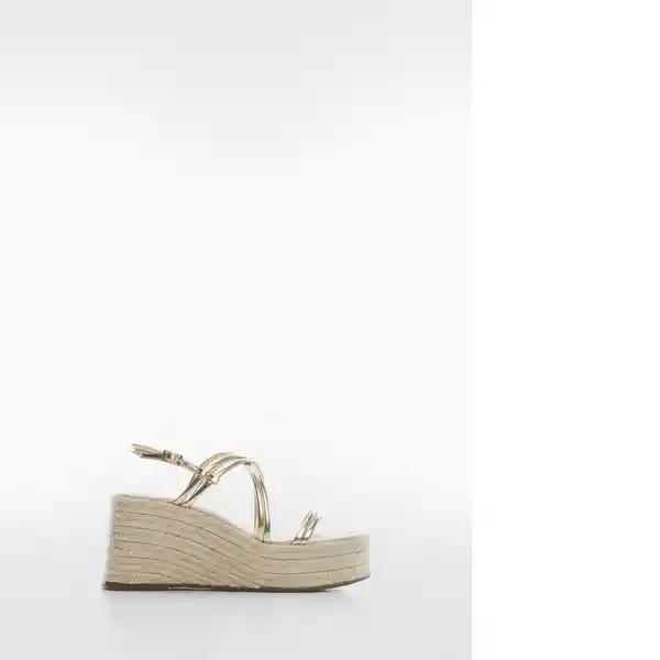 Sandalias Blancag Oro Talla 36 Niñas Mango