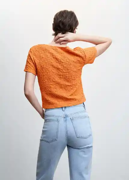 Camiseta Fidela Naranja Talla 18 Mujer Mango