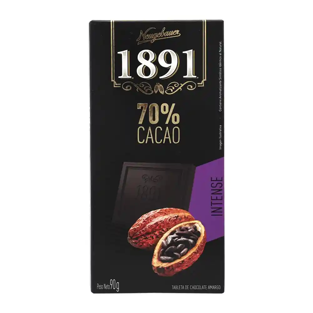 1891 Tableta de Chocolate Amargo con 70 % Cacao