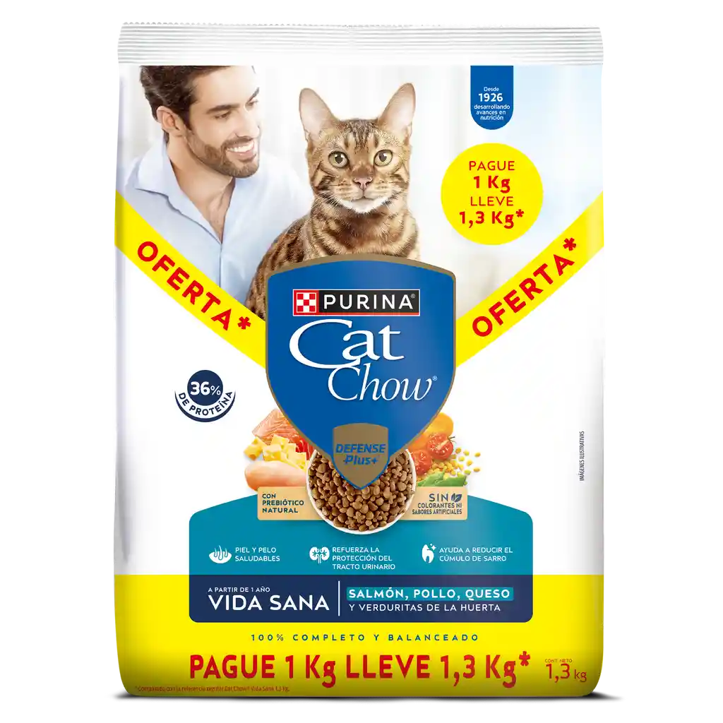 Comida para gatos Purina Cat Chow vida sana x 1,3kg OFERTA