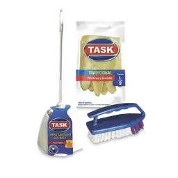 Task Cepillo Sanitario Con Base + Cepillo Plancha + Guantes