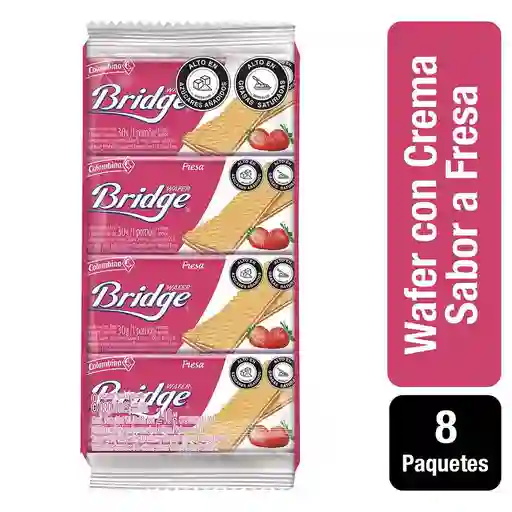 Bridge Galletas Wafer con Crema Sabor Fresa