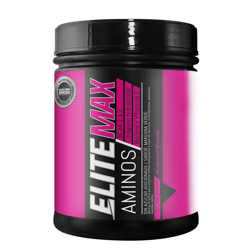 Elite Max Suplemento Dietario Aminos Sabor Manzana Verde