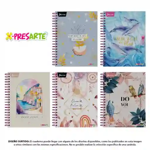 Cuaderno Mixto 180 Hojas Argollado Tapa Dura Norma
