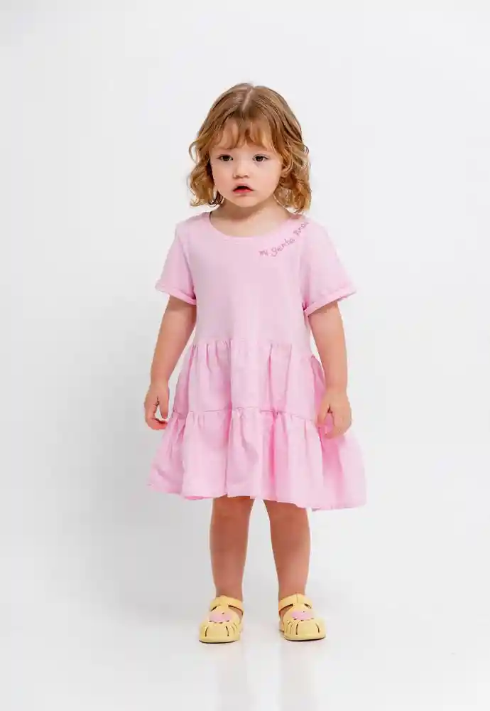 Vestido Manga Corta 12/18mese-rosado