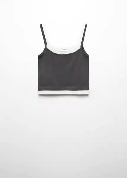 Top Lotus Gris Talla L Mujer Mango