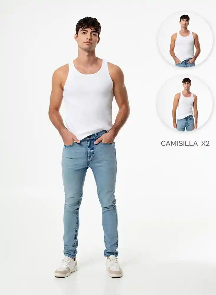 Camisilla Paq Esqueleto Hombre Xl-blanco900