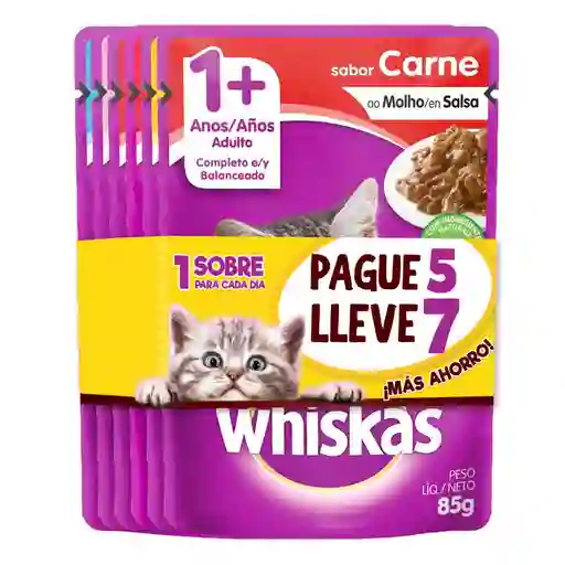 Whiskas Alimento Húmedo para Gato Surtido Lleve 7 1+ Años