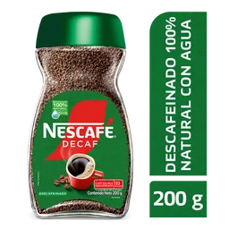 Café descafeinado NESCAFÉ DECAF instantáneo x 200g