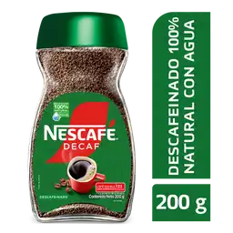 Café descafeinado NESCAFÉ DECAF instantáneo x 200g