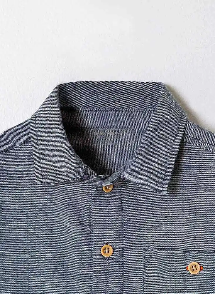 Camisa Manga Corta 9/12meses-azul 1