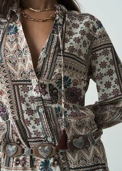 Vestido Amaur Mujer Crudo Marfil Claro Talla M 572G375 Naf Naf
