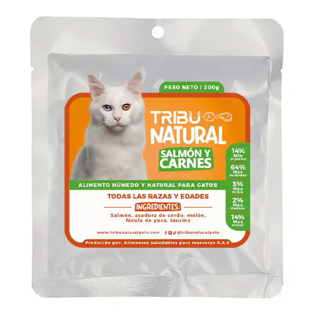 Alimento Húmedo Para Gatos Tribu Salmón Carne