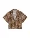Blusa Animal Print Beige Caqui Medio Talla S Chevignon