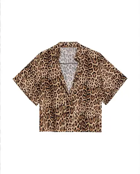 Blusa Animal Print Beige Caqui Medio Talla S Chevignon