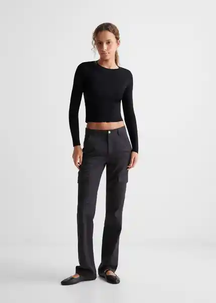 Jean Flowib Negro Talla 23 Niñas Mango