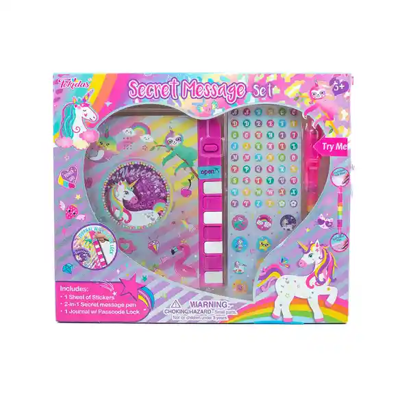 Monkey Set Diario Secreto Agenda Niñas de Unicornio Con Clave