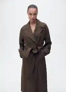 Abrigo Trench Beirut Marrón Talla M Mujer Mango