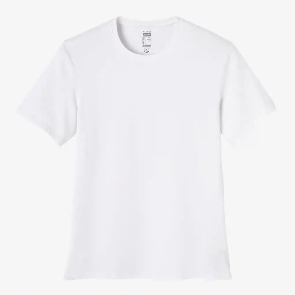 Camiseta de Fitness Manga Corta Para Hombre Domyos 500 Blanco