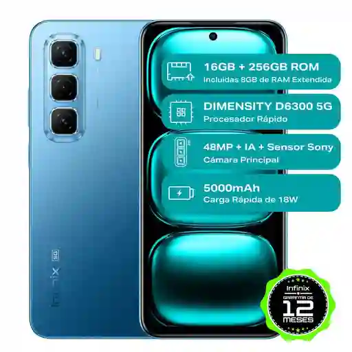Celular Infinix Hot 50 256 Gb 8 Gb Ram Azul