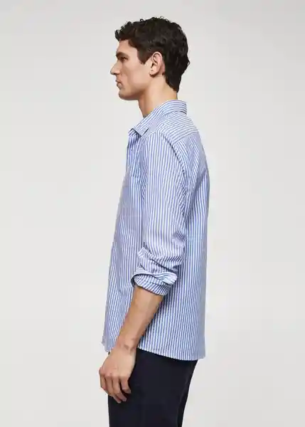 Camisa Saltes Navy Talla L Hombre Mango