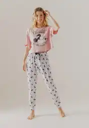 Pijama Con Camiseta y Pantalón Palo Rosa Talla M