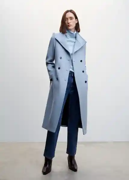 Abrigo Sirenita Celeste Talla 28 Mujer Mango