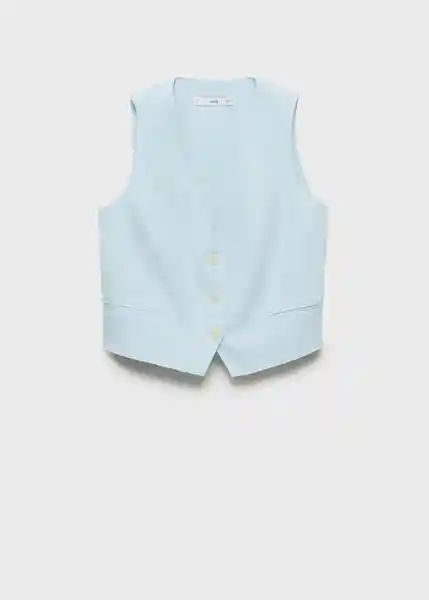 Chaleco Boreli Celeste Talla M Mujer Mango