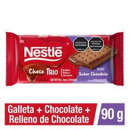 Chocolate ChocoTrio NESTLÉ con galleta y relleno sabor chocolate x 90g