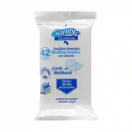 Sanity Toallitas Húmedas Antibacteriales con Glicerina