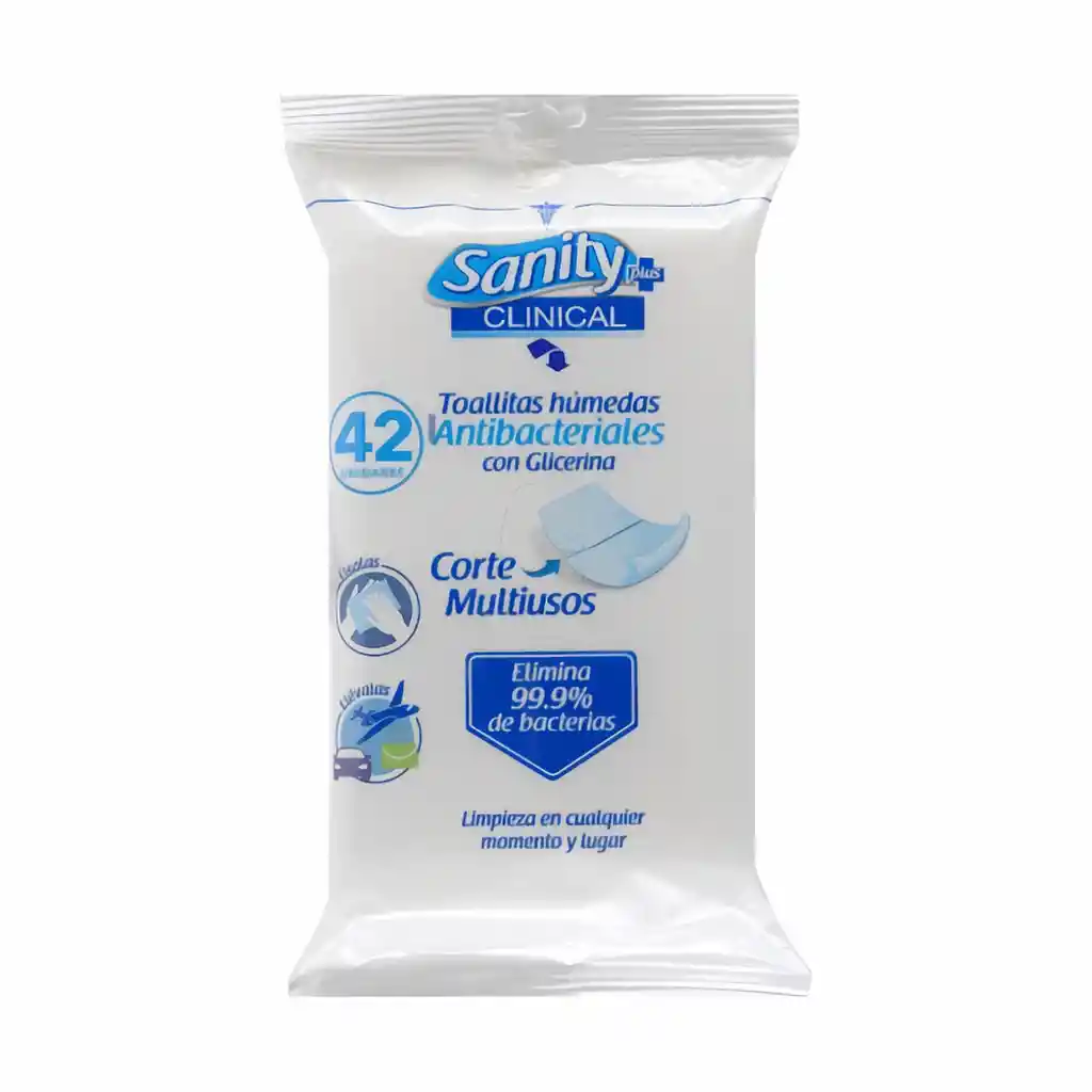 Sanity Toallitas Húmedas Antibacteriales con Glicerina