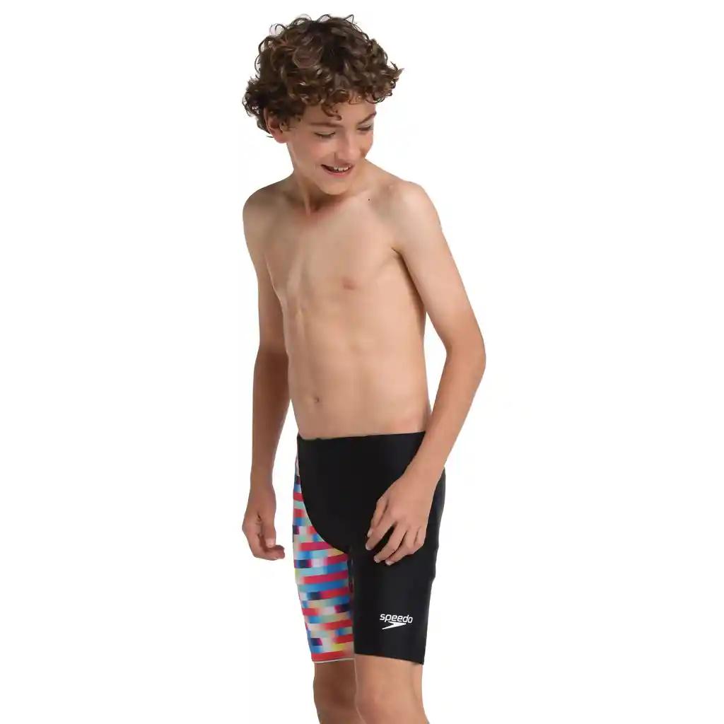 Pantaloneta de Baño Jammer Linear Gradient Junior Masculino Negro-10