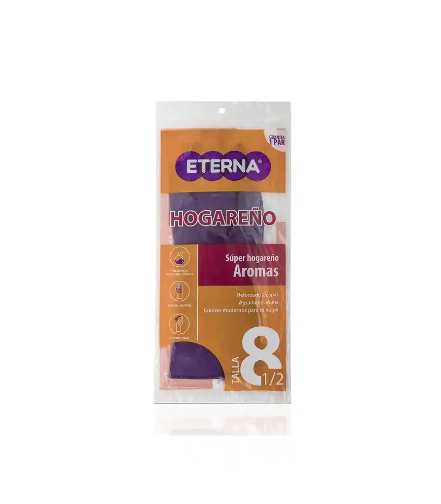 Eterna Guantes Super Hogareño Aroma a Mandarina Talla 8 