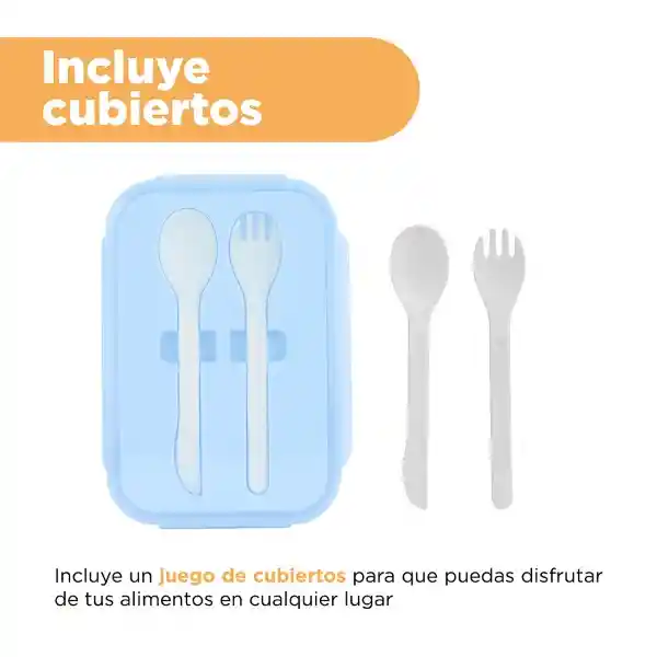 Contenedor Para Lunch Rectangular Azul Miniso