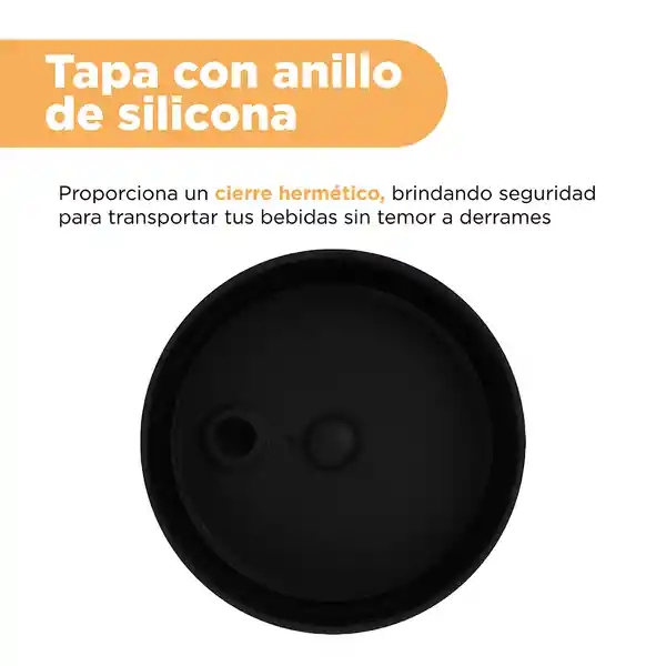 Vaso de Vidrio Con Tapa en Silicona Negro 350 mL Miniso