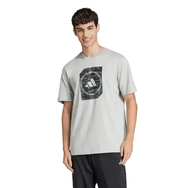 Adidas Camiseta C Camo Box T Manga Corta Hombre Gris Talla XL