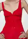 Top Lana Rojo Talla M Mujer Mango