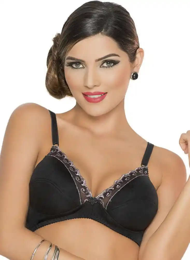 Brasier Clasico En Nylon Mujer 32 - Negro