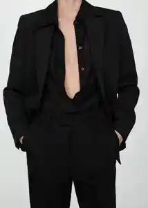 Pantalón Boreal Negro Talla 38 Mujer Mango
